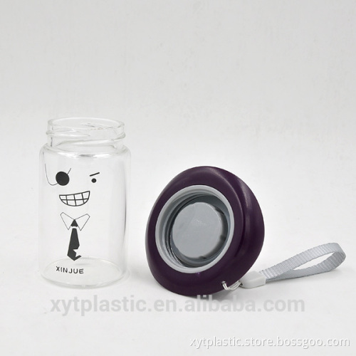 plastic cover glass water bottle hot sale with similar silica cover and wholesale cheap from our